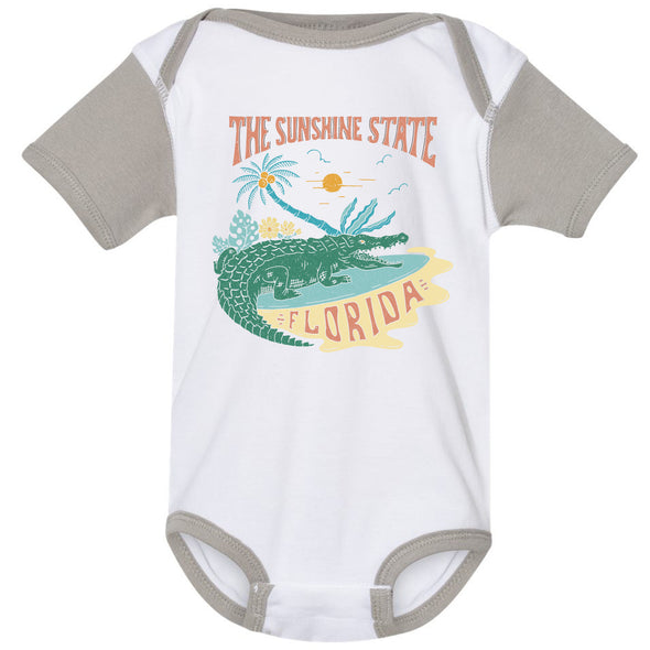 The Sunshine State Florida Baseball Baby Onesie