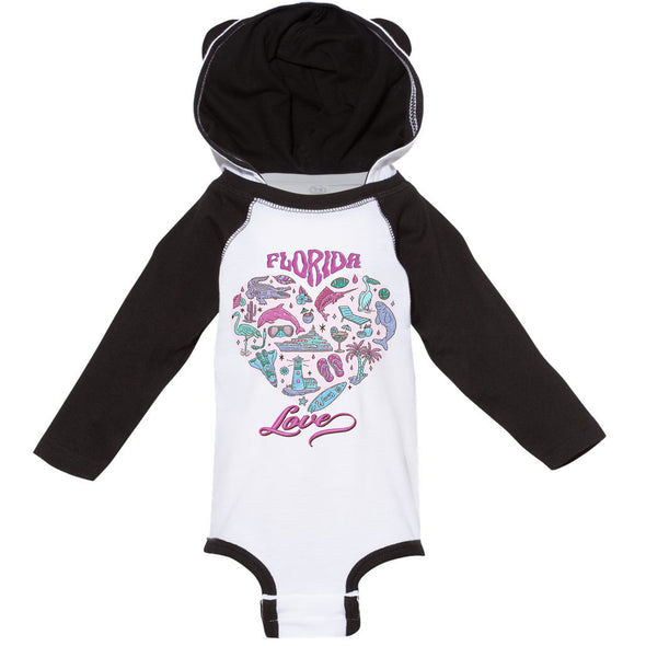 Florida Love Hooded Baby Onesie