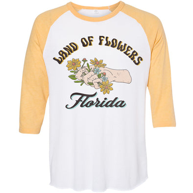 Land of Flowers Florida Baseball Tee