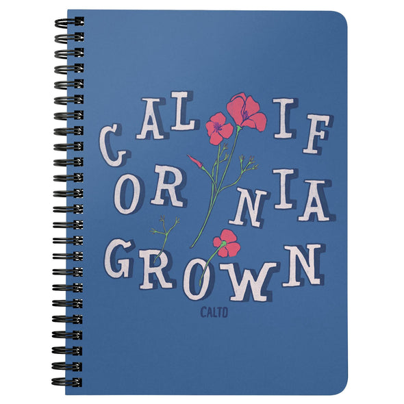 CA Grown Poppies Blue Spiral Notebook-CA LIMITED