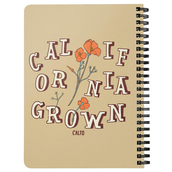 CA Grown Poppies Cream Spiral Notebook-CA LIMITED