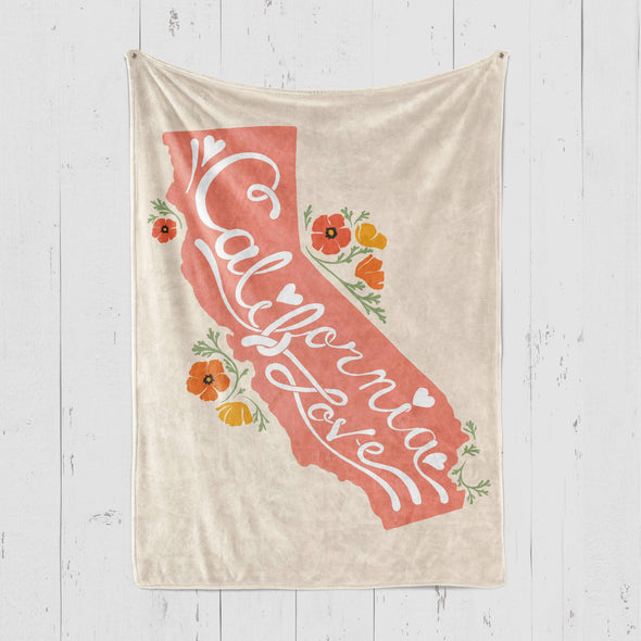 CA State With Poppies Blanket-CA LIMITED