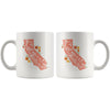 CA State With Poppies Coral Mug-CA LIMITED