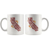 CA State With Poppies Maroon Mug-CA LIMITED