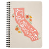 CA State with Poppies Albescent White Spiral Notebook-CA LIMITED