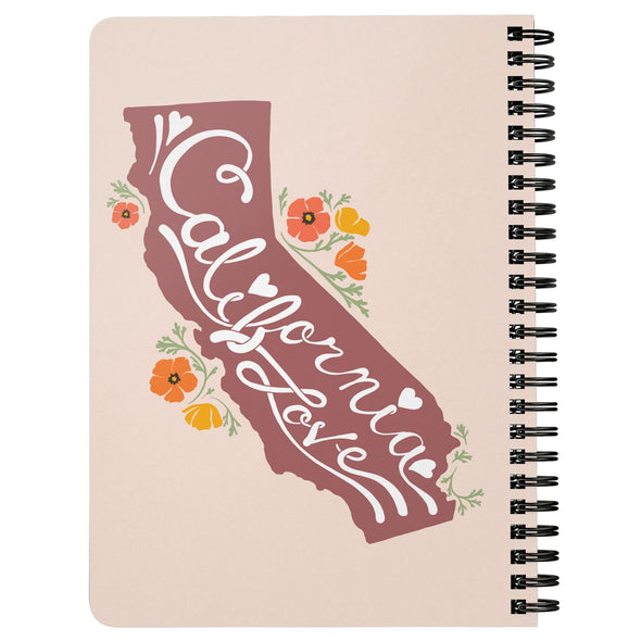 CA State with Poppies Champagne Spiral Notebook-CA LIMITED