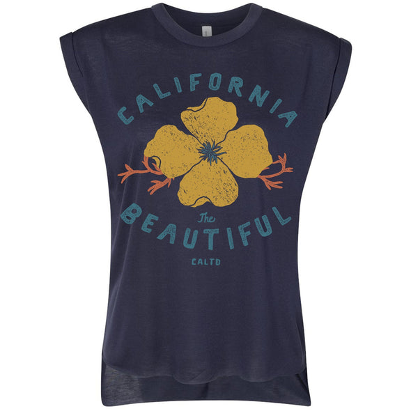 Cali Beautiful Rolled Sleeve Tank-CA LIMITED