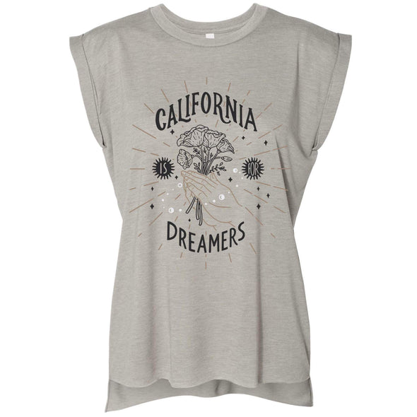 California Dreamers Rolled Sleeve Tank-CA LIMITED