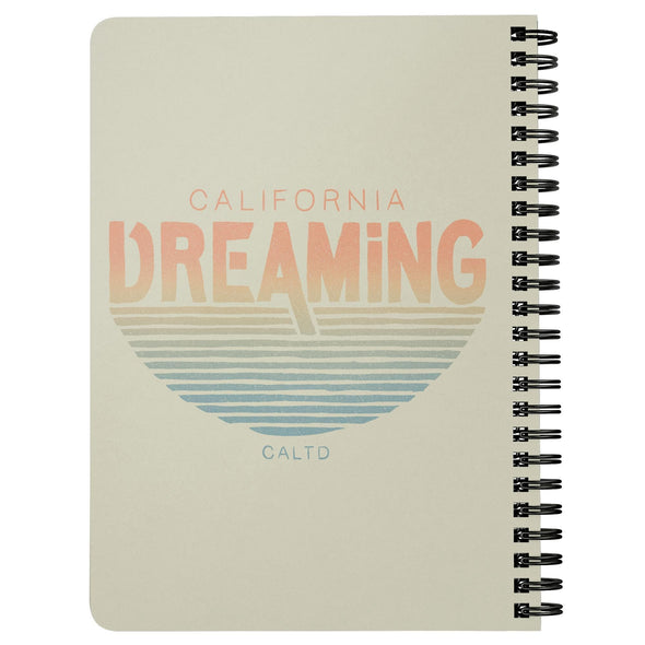 California Dreaming Stripes Cream Spiral Notebook-CA LIMITED