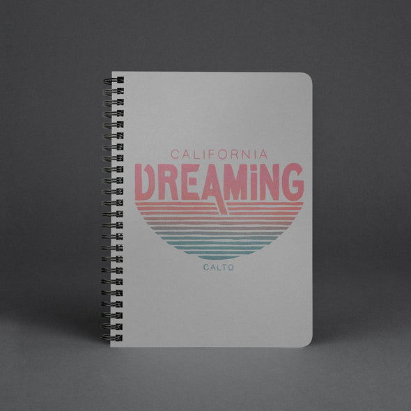 California Dreaming Stripes Grey Spiral Notebook-CA LIMITED
