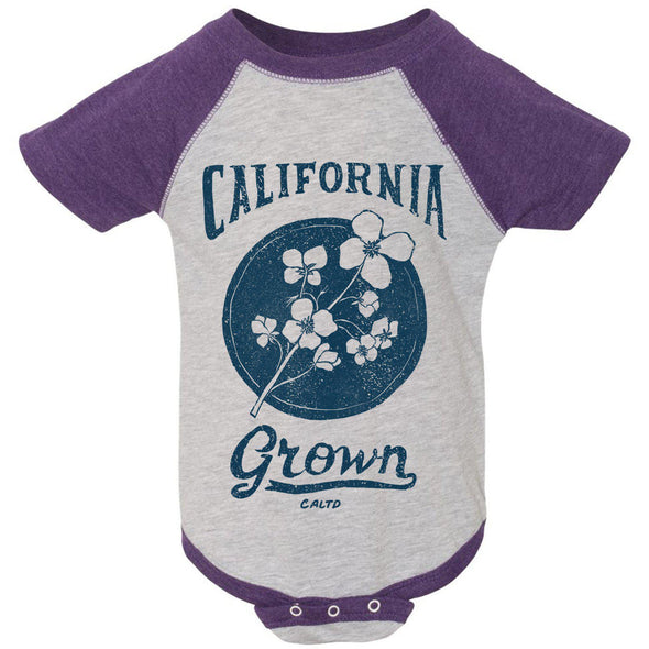 California Grown Circle Baseball Baby Onesie-CA LIMITED