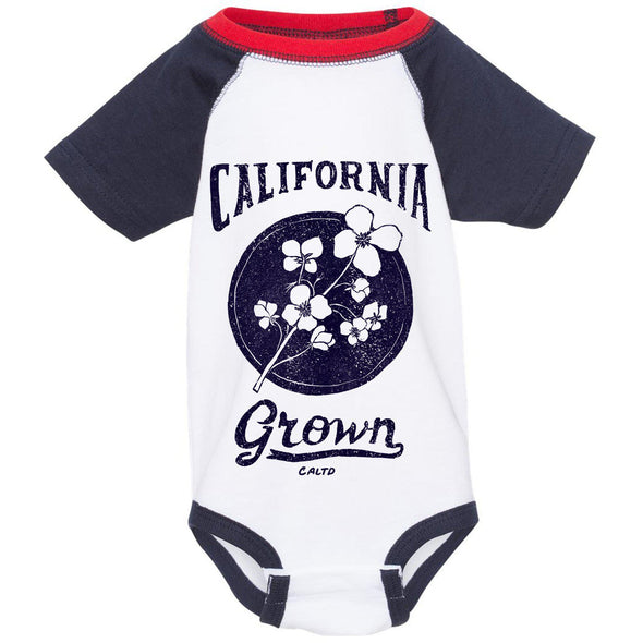 California Grown Circle Baseball Baby Onesie-CA LIMITED