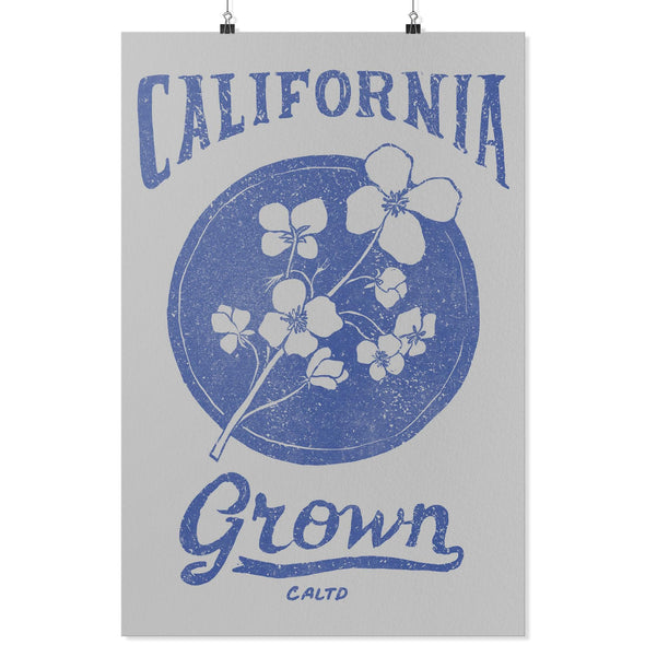 California Grown Circle Grey Poster-CA LIMITED