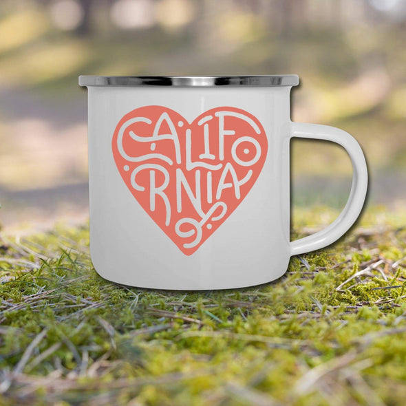 California Heart Pink Camper Mug-CA LIMITED