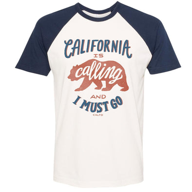 California Is Calling Blue Sleeve Tee-CA LIMITED