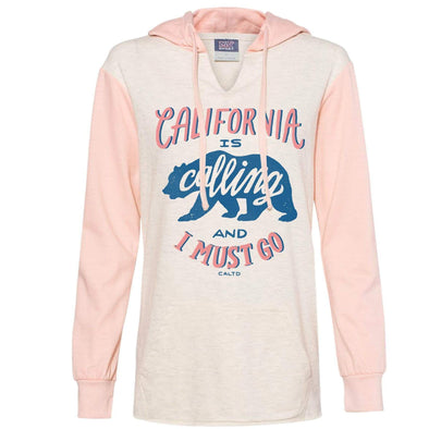 California Is Calling Cameo Pink & Oatmilk Two Tones Hoodie-CA LIMITED