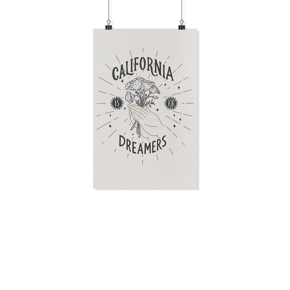 California Is For Dreamers Light Grey Poster-CA LIMITED