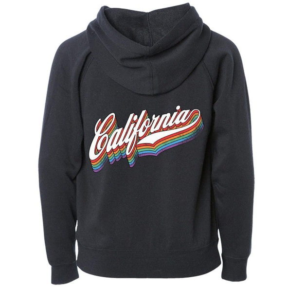 California Rainbow Raglan Toddlers Zip Up Hoodie-CA LIMITED