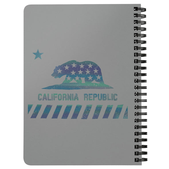 California Star Flag Grey Spiral Notebook-CA LIMITED