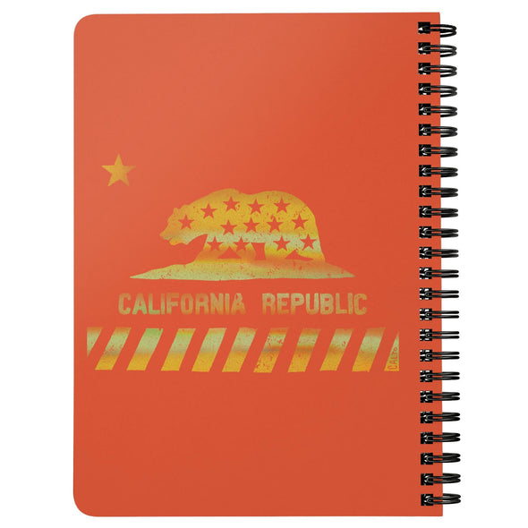 California Star Flag Orange Spiral Notebook-CA LIMITED