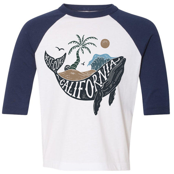 California Whale Toddler Baseball Tee-CA LIMITED