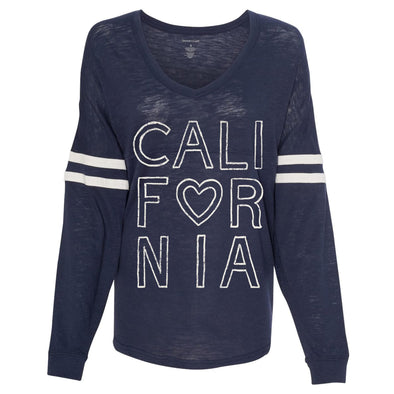 California outline varsity sweater navy-CA LIMITED