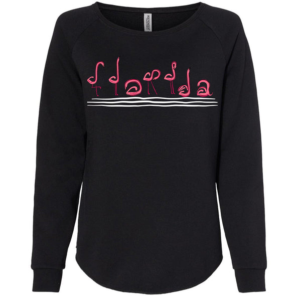 Curvy Flamingos FL Crewneck Sweatshirt-CA LIMITED