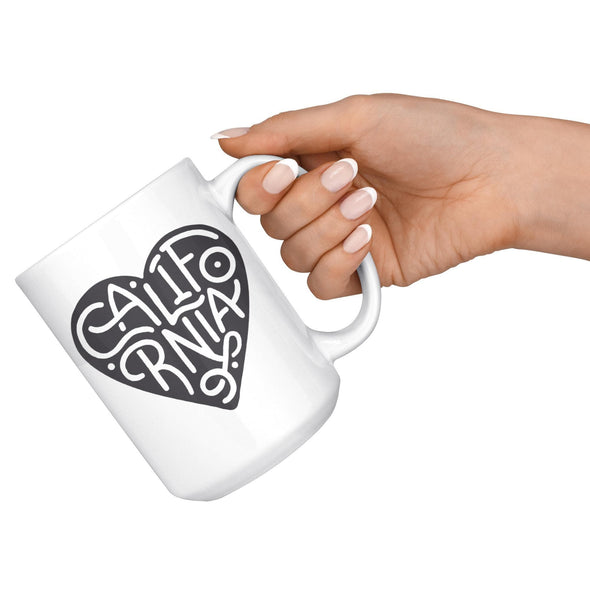 Curvy Heart Black Mug-CA LIMITED