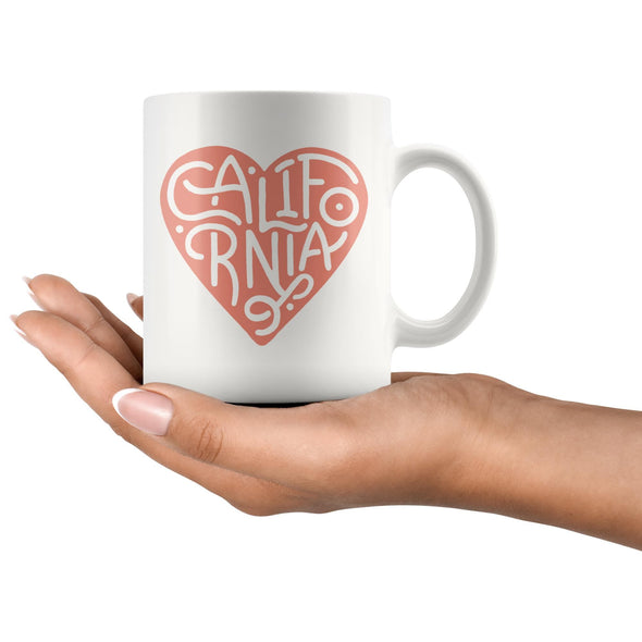 Curvy Heart Coral Mug-CA LIMITED