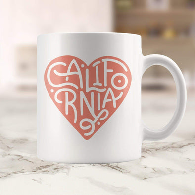 Curvy Heart Coral Mug-CA LIMITED