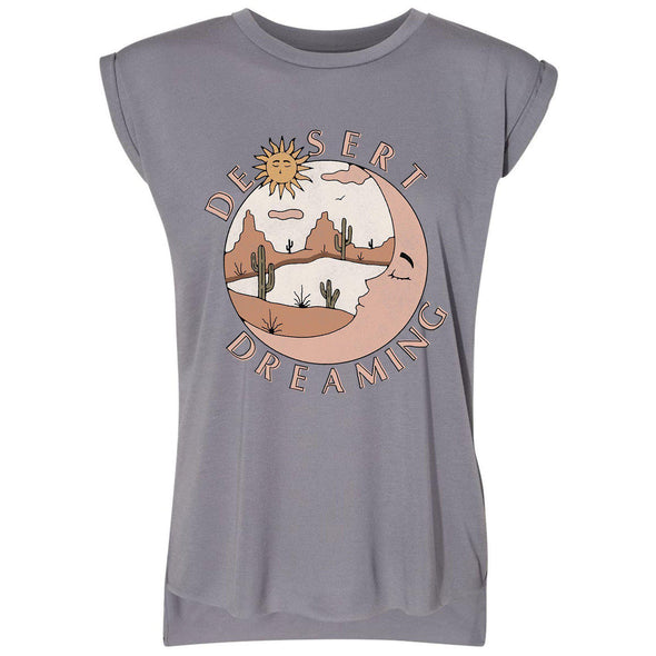 Desert Dreaming Arizona Rolled Sleeve Tank-CA LIMITED