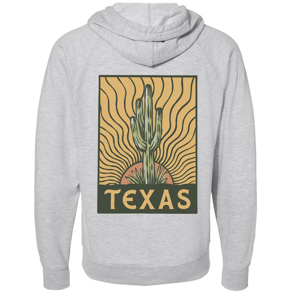 Desert Sunset TX Raglan Zipper Hoodie-CA LIMITED