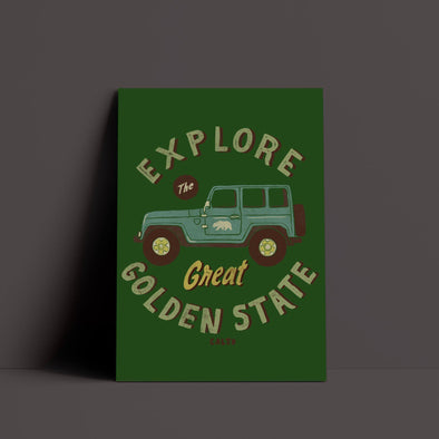 Explore The Great Golden State Green Poster-CA LIMITED