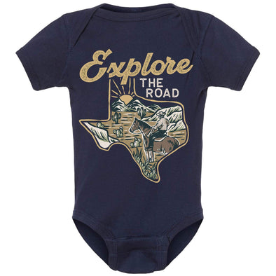 Explore the Road Texas Baby Onesie-CA LIMITED