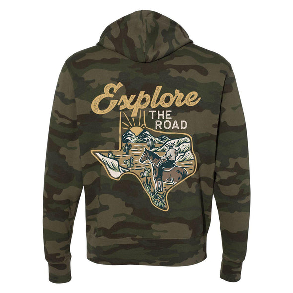 Explore the Road Texas Zipper Hoodie-CA LIMITED