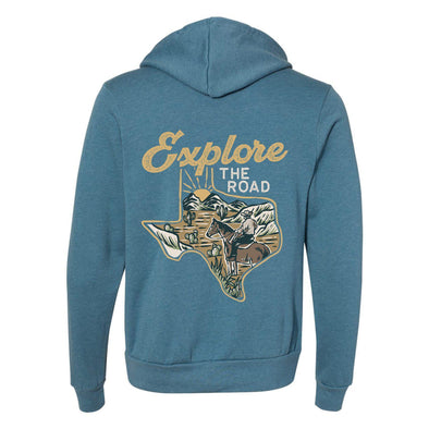 Explore the Road Texas Zipper Hoodie-CA LIMITED