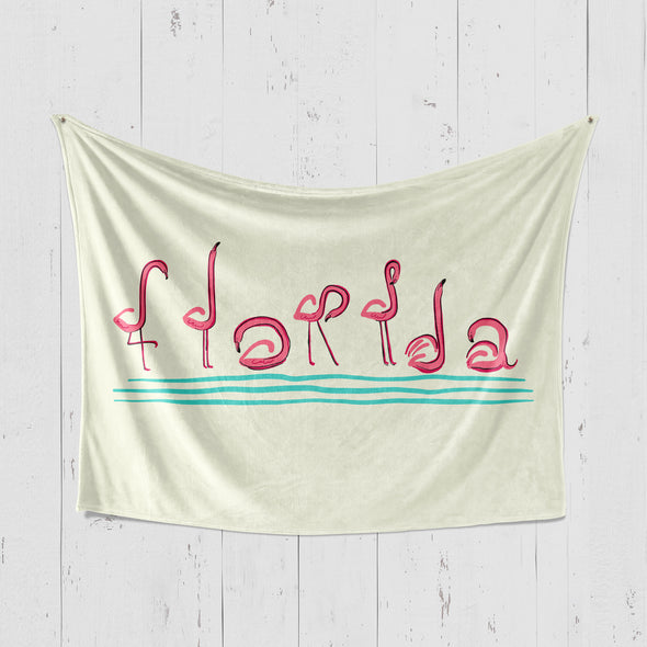 Curvy Flamingos Florida Blanket