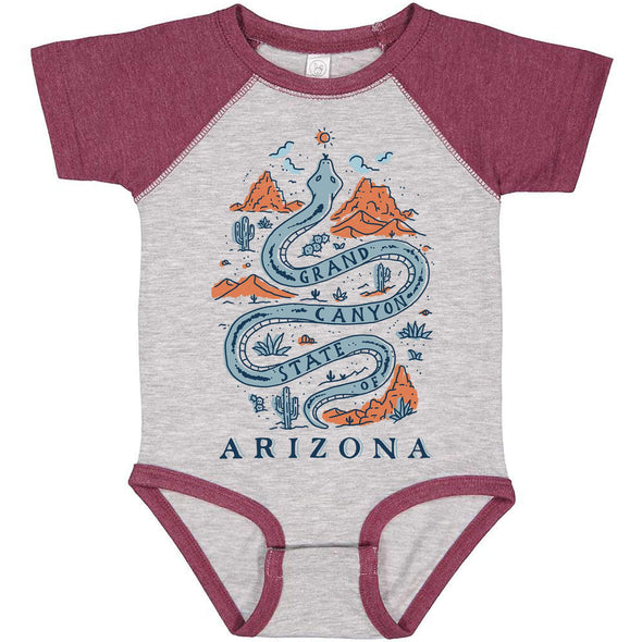 Grand Canyon Snake Arizona Baseball Baby Onesie-CA LIMITED