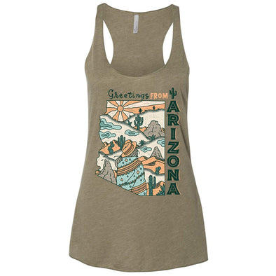 Greetings from Arizona Racerback Tank-CA LIMITED