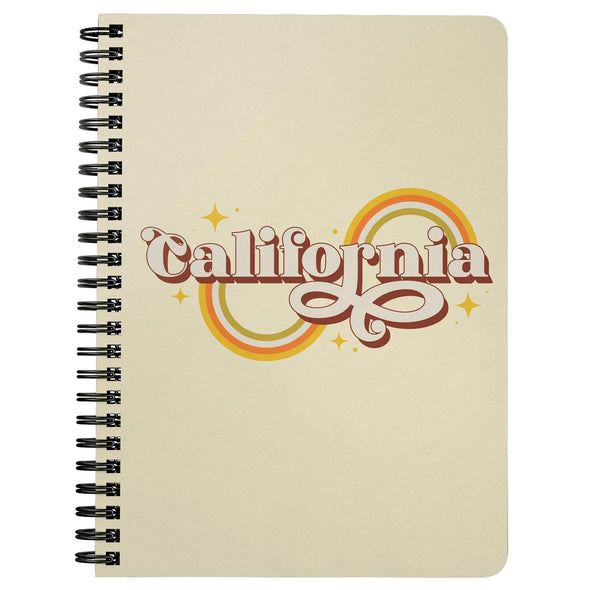 Groovy California Pale Yellow Spiral Notebook-CA LIMITED