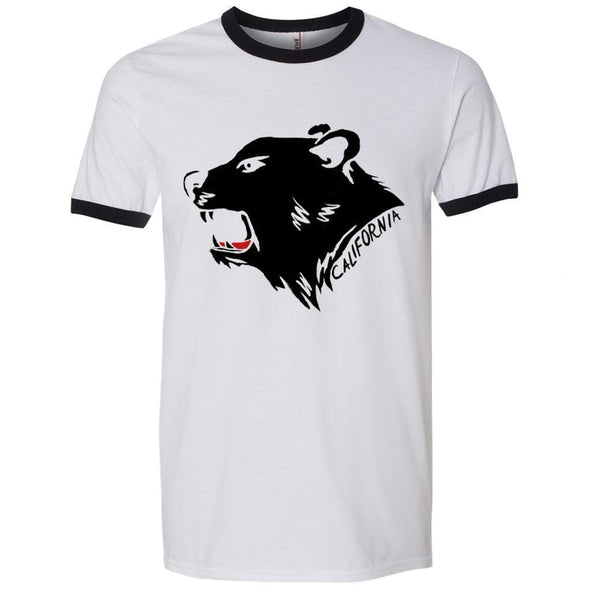 Growling Bear White Ringer Tee-CA LIMITED