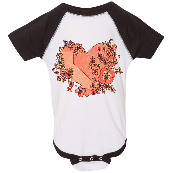 Heart State Baseball Baby Onesie-CA LIMITED