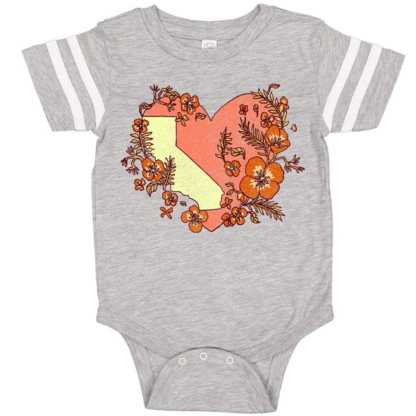 Heart State Stripes Baby Onesie-CA LIMITED