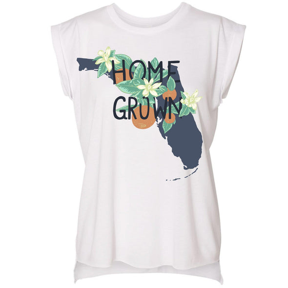 Home Grown FL Rolled Sleeve Tank-CA LIMITED