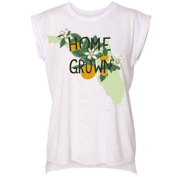 Home Grown FL Rolled Sleeve Tank-CA LIMITED
