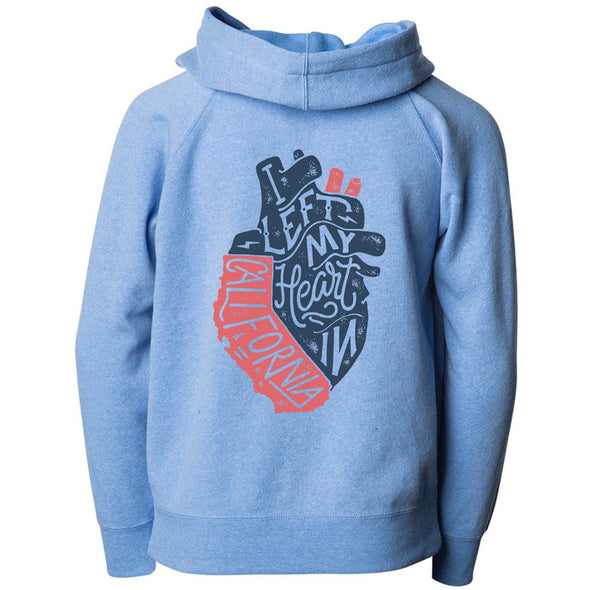I Left My Heart In CA Raglan Youth Zip Up Hoodie-CA LIMITED