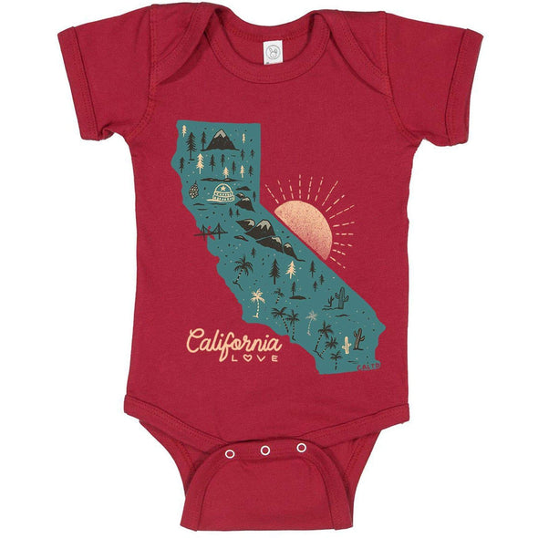 Map CA Love Baby Onesie-CA LIMITED