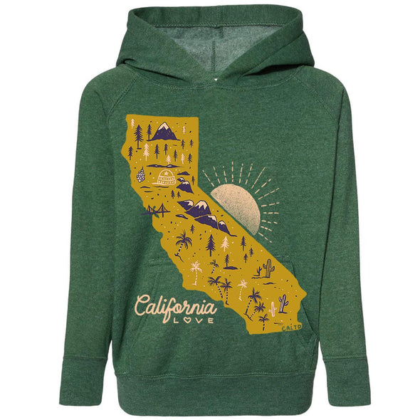 Map CA Love Raglan Toddlers Hoodie-CA LIMITED