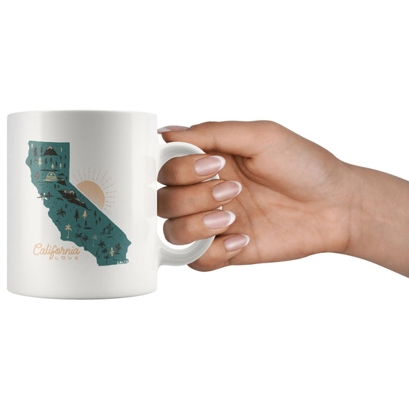 Map Ca Love Green Mug-CA LIMITED