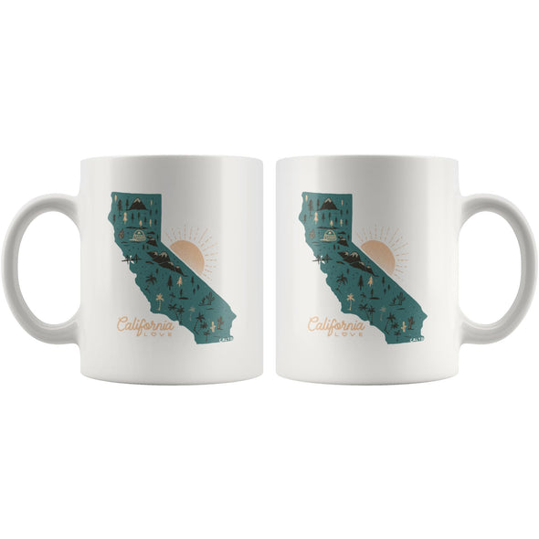 Map Ca Love Green Mug-CA LIMITED